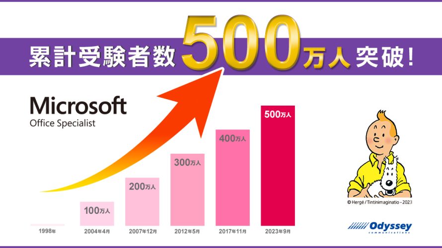 就活＆履歴書資格欄に強いパソコン資格MOS日本国内 累計受験者が500万人を突破